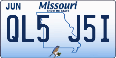 MO license plate QL5J5I