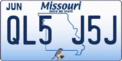 MO license plate QL5J5J