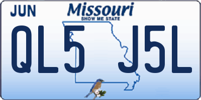 MO license plate QL5J5L