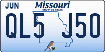 MO license plate QL5J5O
