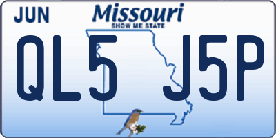 MO license plate QL5J5P