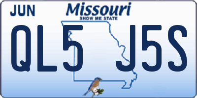 MO license plate QL5J5S