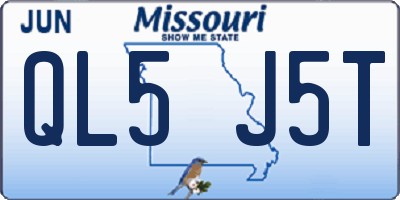 MO license plate QL5J5T
