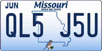MO license plate QL5J5U