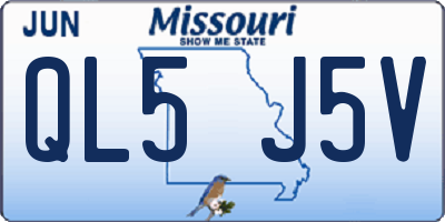 MO license plate QL5J5V