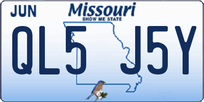 MO license plate QL5J5Y