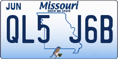 MO license plate QL5J6B