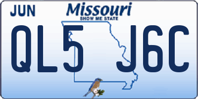 MO license plate QL5J6C