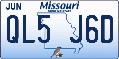 MO license plate QL5J6D
