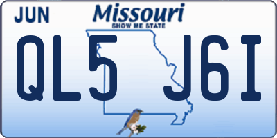 MO license plate QL5J6I