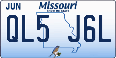 MO license plate QL5J6L