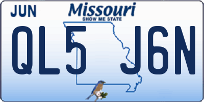 MO license plate QL5J6N