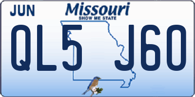MO license plate QL5J6O