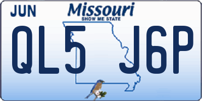 MO license plate QL5J6P