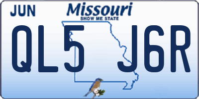 MO license plate QL5J6R