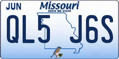 MO license plate QL5J6S