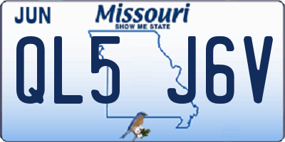 MO license plate QL5J6V