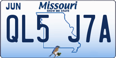 MO license plate QL5J7A