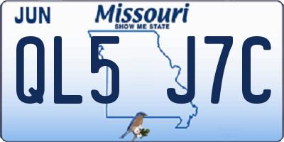 MO license plate QL5J7C