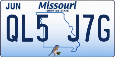 MO license plate QL5J7G