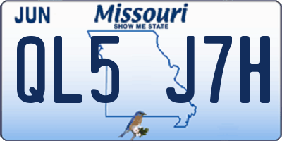 MO license plate QL5J7H