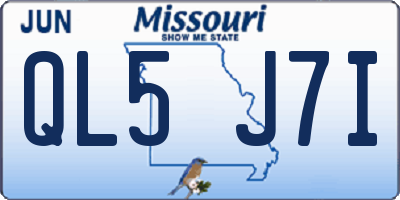 MO license plate QL5J7I