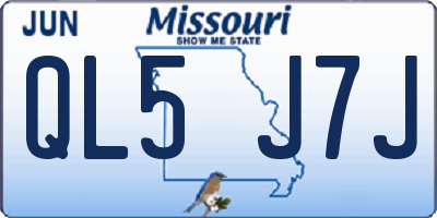 MO license plate QL5J7J
