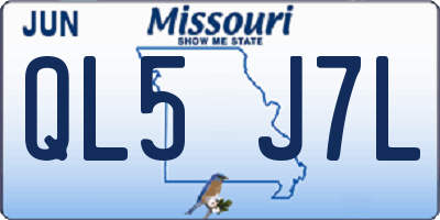 MO license plate QL5J7L