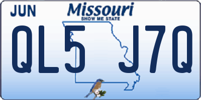 MO license plate QL5J7Q