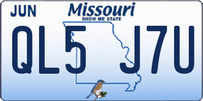 MO license plate QL5J7U