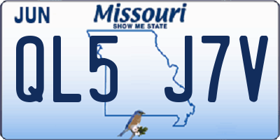 MO license plate QL5J7V