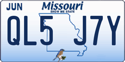 MO license plate QL5J7Y