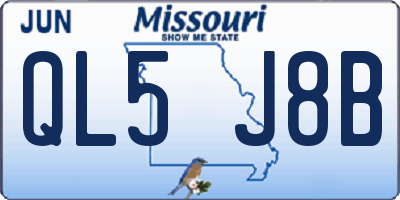 MO license plate QL5J8B