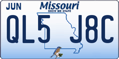 MO license plate QL5J8C
