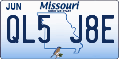 MO license plate QL5J8E