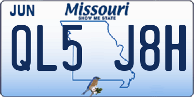 MO license plate QL5J8H
