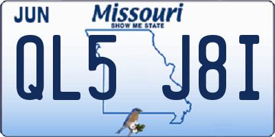 MO license plate QL5J8I