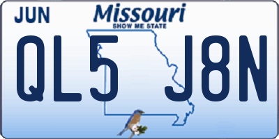 MO license plate QL5J8N