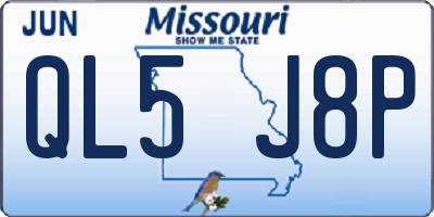 MO license plate QL5J8P