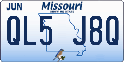 MO license plate QL5J8Q