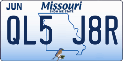 MO license plate QL5J8R