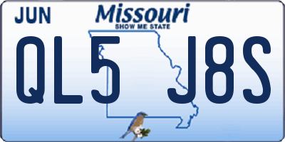 MO license plate QL5J8S