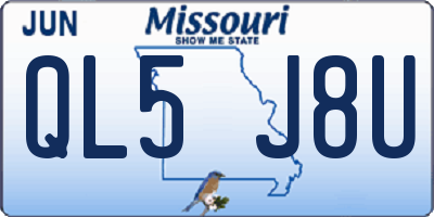 MO license plate QL5J8U