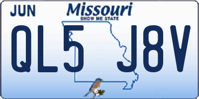 MO license plate QL5J8V