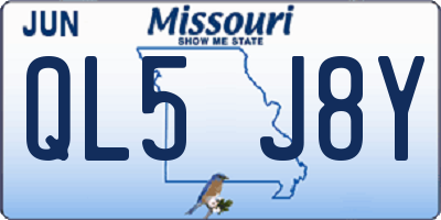 MO license plate QL5J8Y