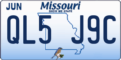MO license plate QL5J9C