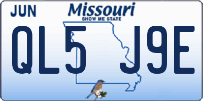 MO license plate QL5J9E
