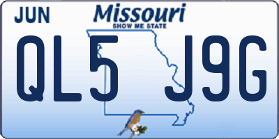 MO license plate QL5J9G