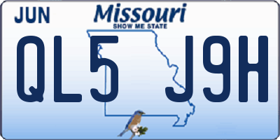 MO license plate QL5J9H