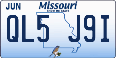 MO license plate QL5J9I